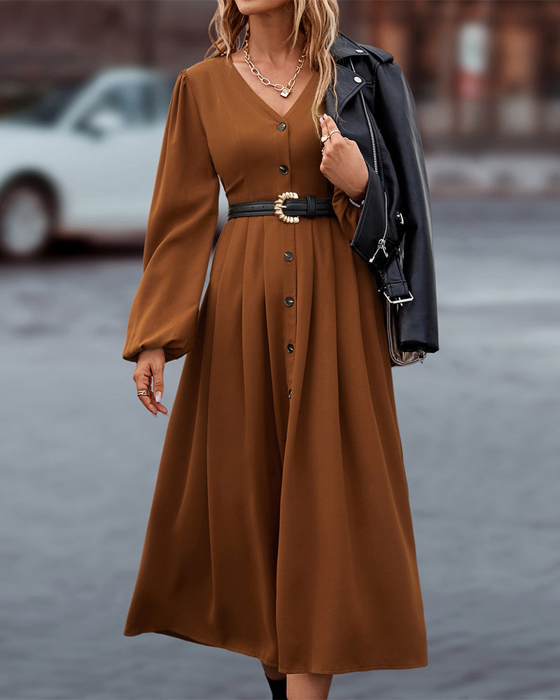 Nina - Elegantes Herbstkleid in Braun