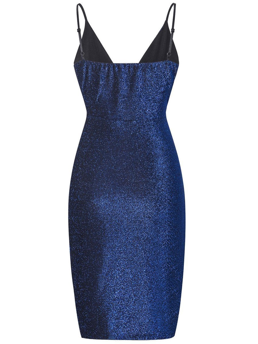 Blaues Trägerkleid Bodycon - Stella