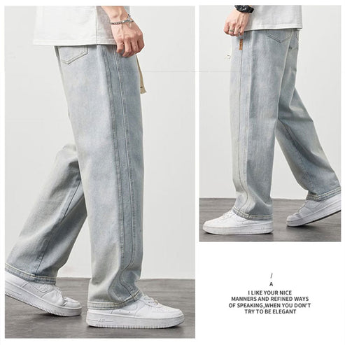 Retro Blaue Gerade Jeans für Herren - Noah