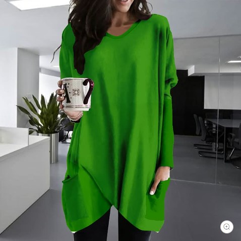 Schwarzes Langarmshirt mit Tasche - Alex