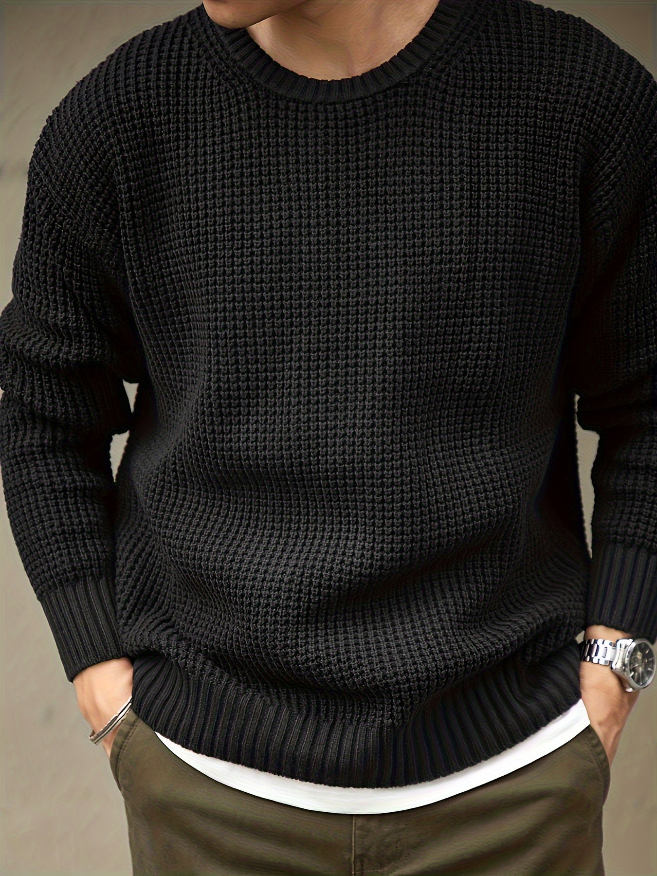 Schwarzer Strickpullover für Herren - Finn