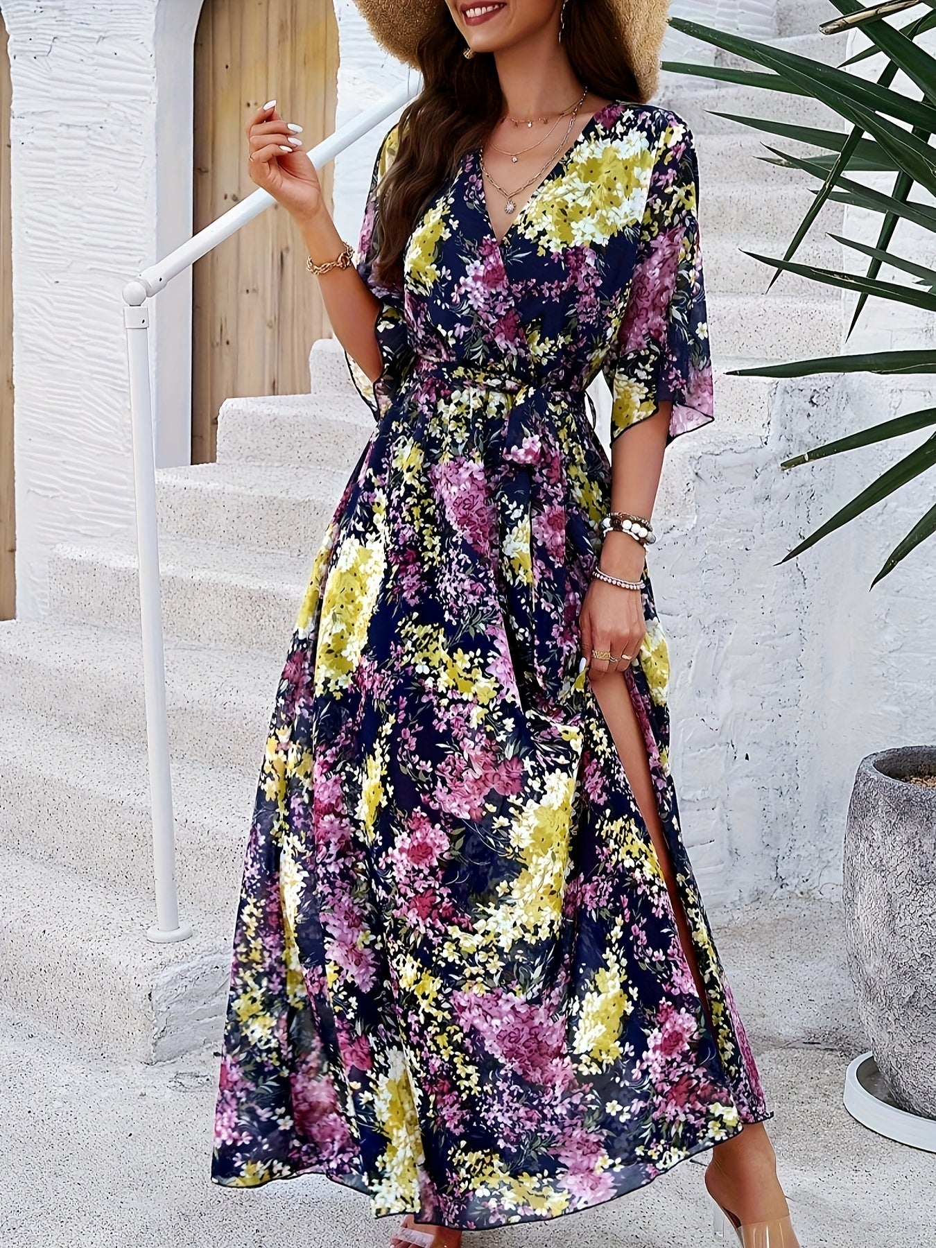 Rosa Gürtelkleid - Sofia