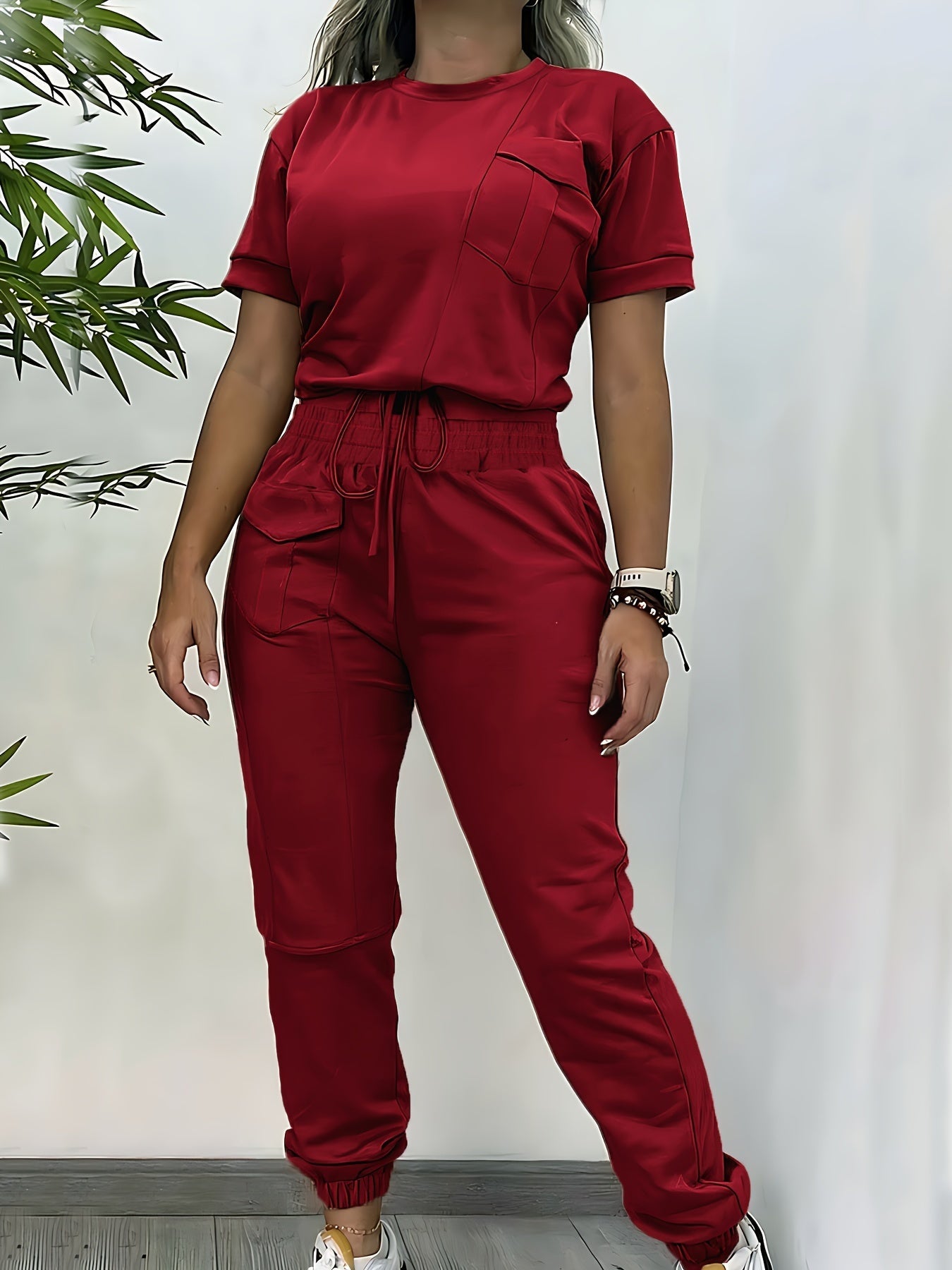 Khaki Zweiteiliges Casual Set - Noor