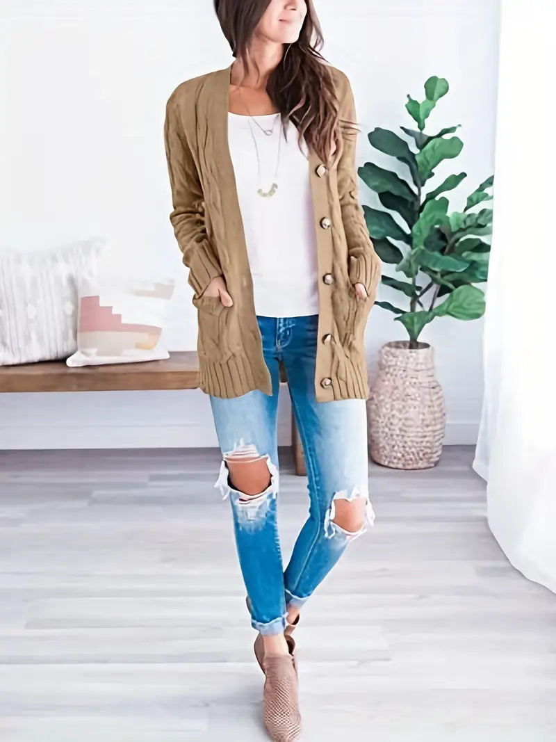 Rote Strick-Kapuzenjacke – Lisa