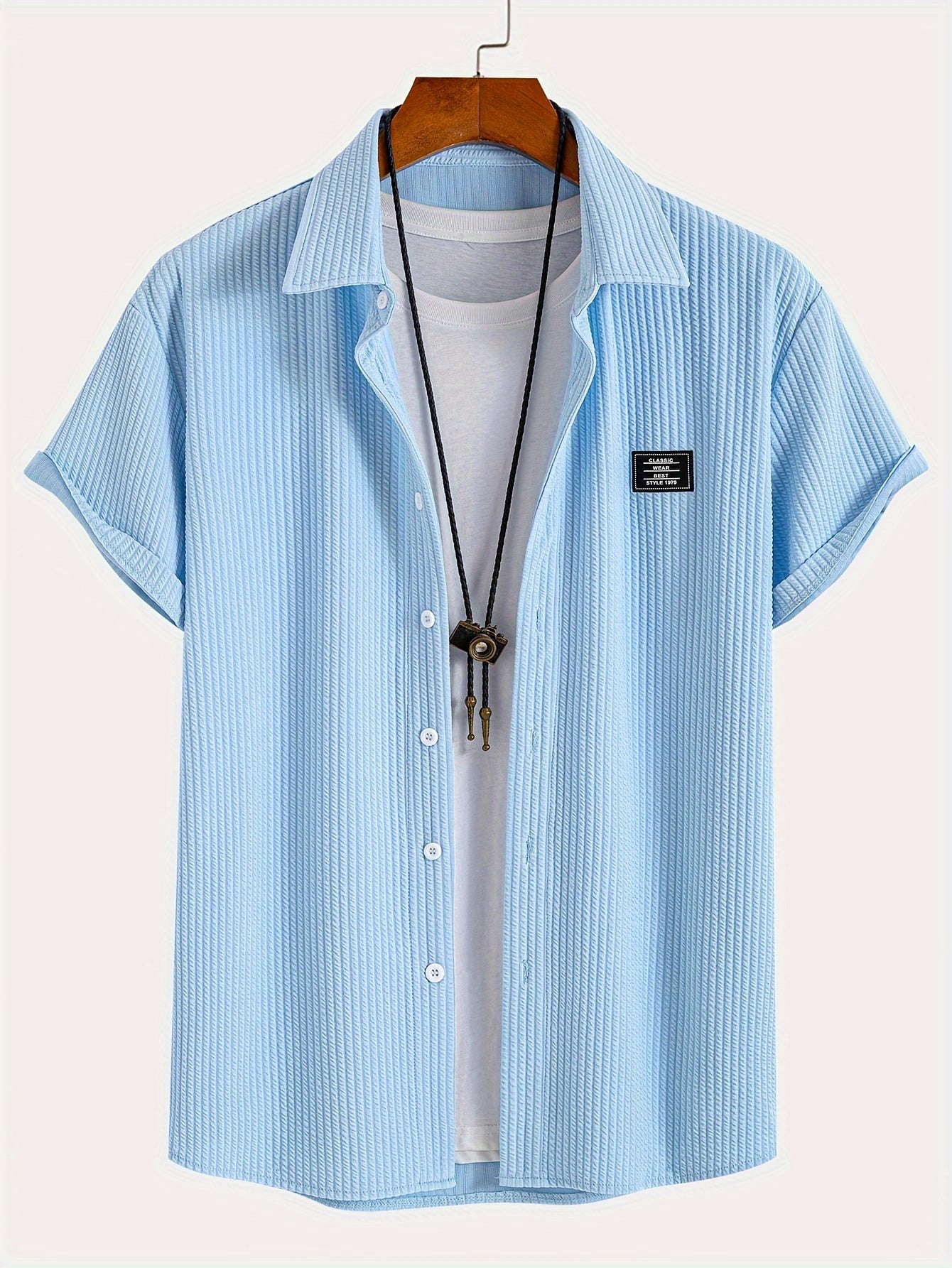 Hellblaues Streifenmuster-Poloshirt - Ben