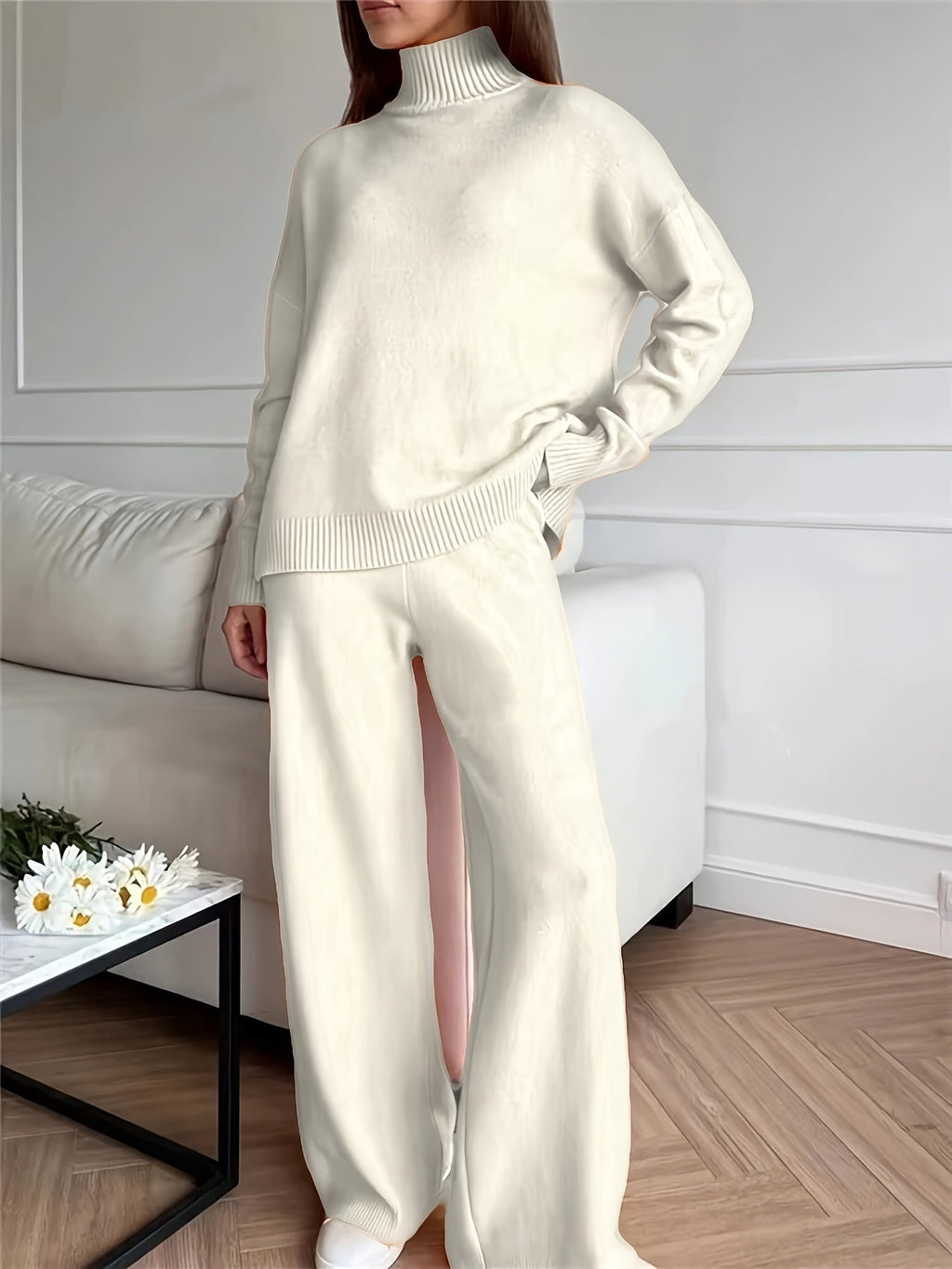 Weiße Strickpullover Set - Noor
