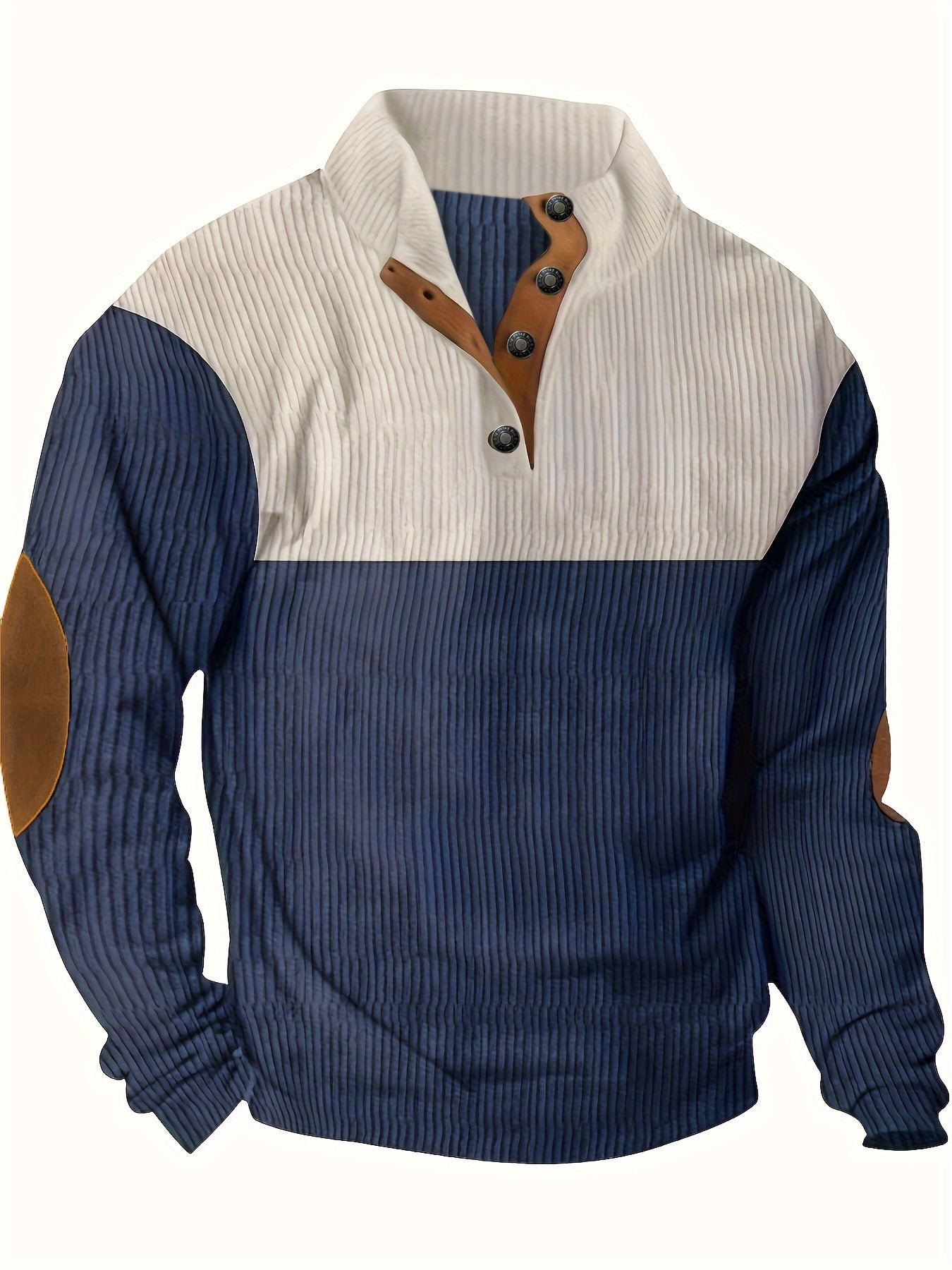 Schwarz-Weißer Retro Pullover mit Stehkragen – Leo