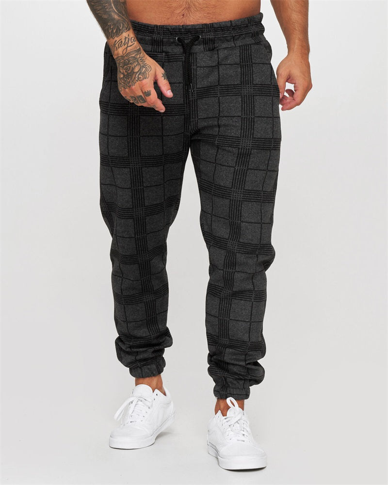 Weiße 3D Digital Karohose für Herren - Leon