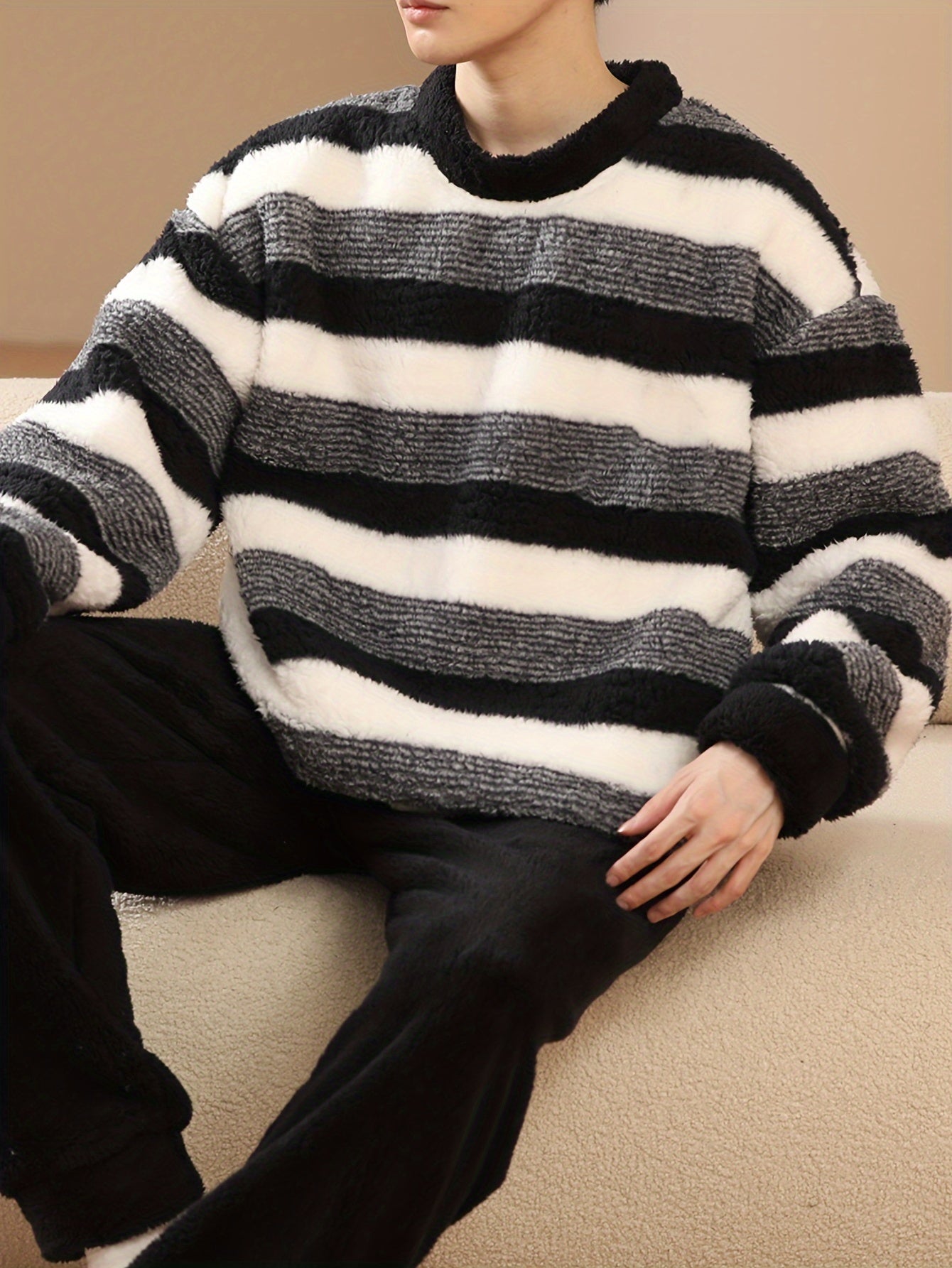 Schwarzes Flanell-Pyjama-Set – Finn