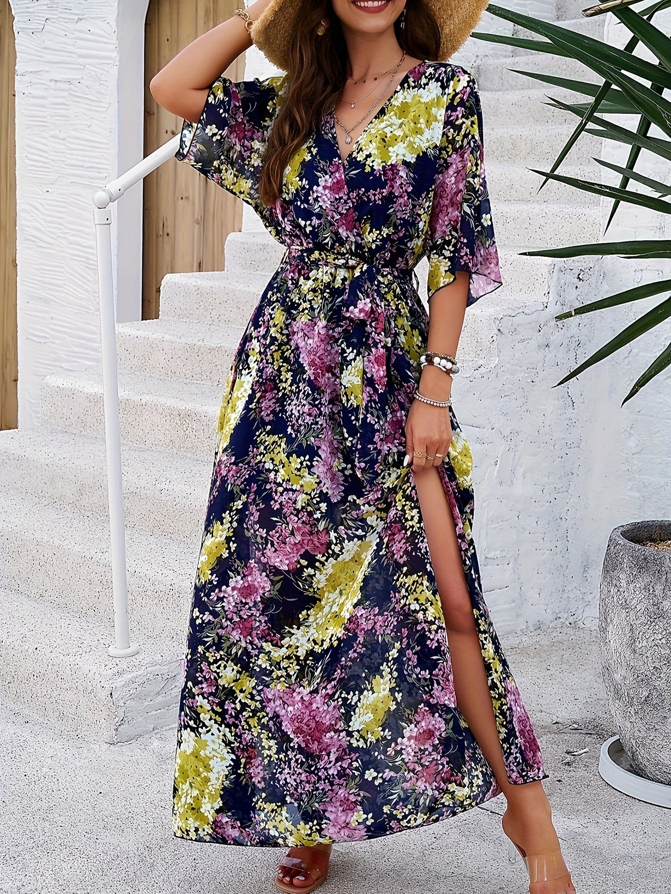 Rosa Gürtelkleid - Sofia