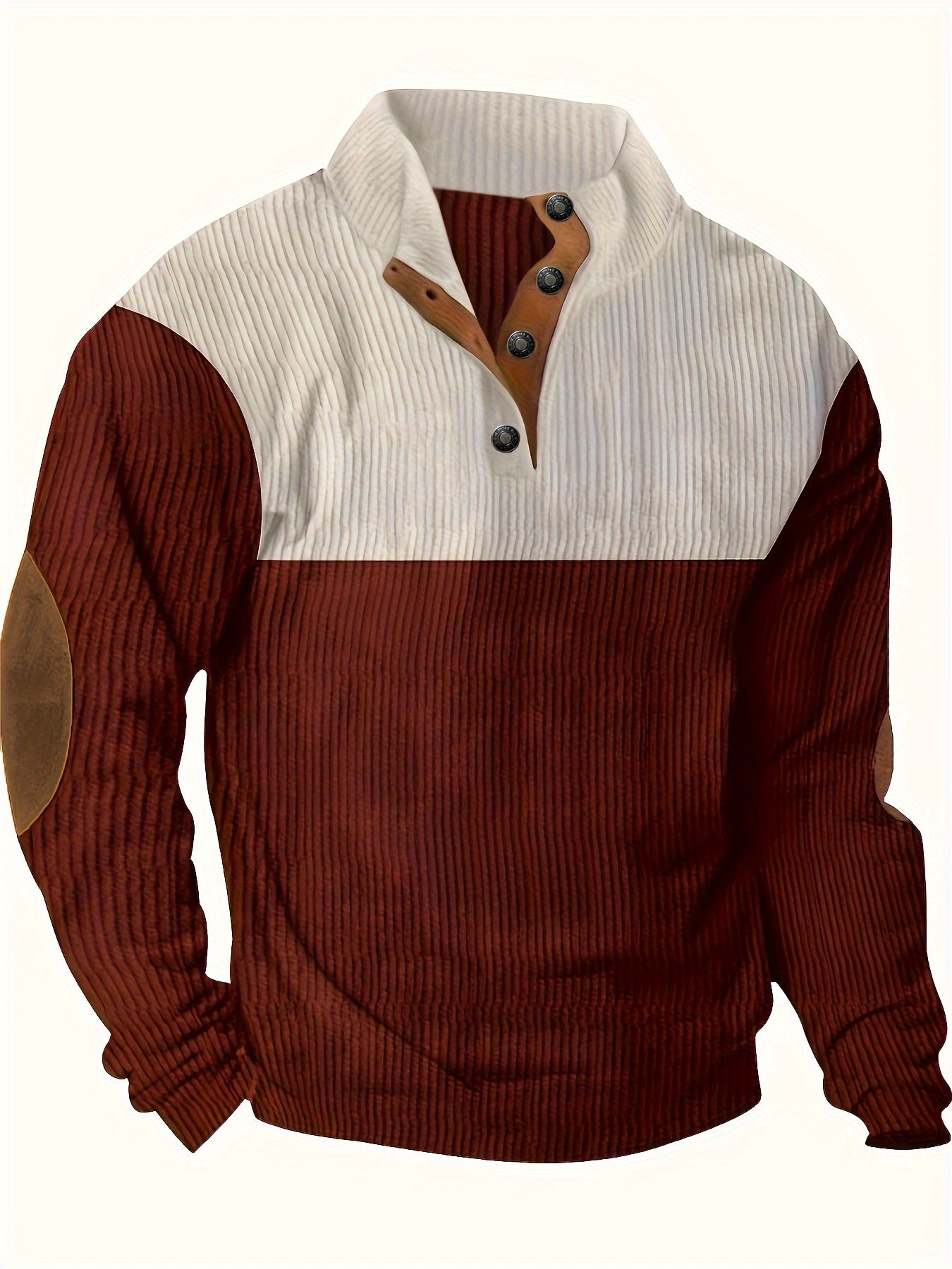 Schwarz-Weißer Retro Pullover mit Stehkragen – Leo