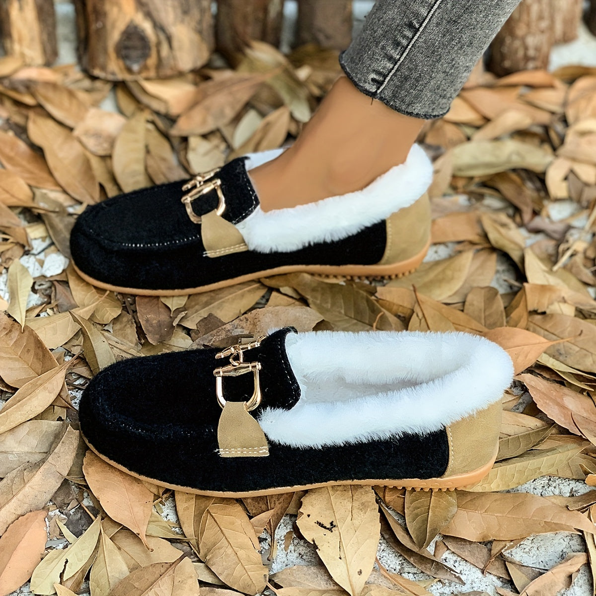 Schwarze Winter Slip-On Sneakers - Mila