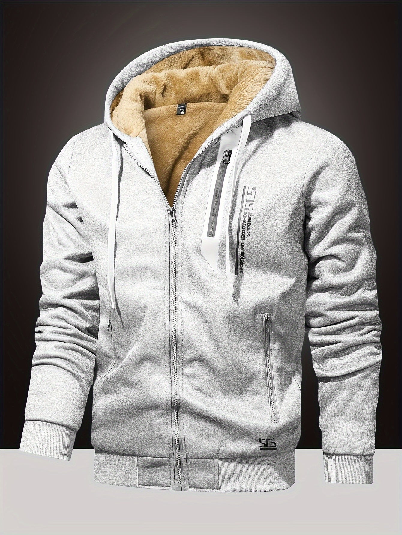 Schwarze Fleecegefütterte Winterjacke - Max