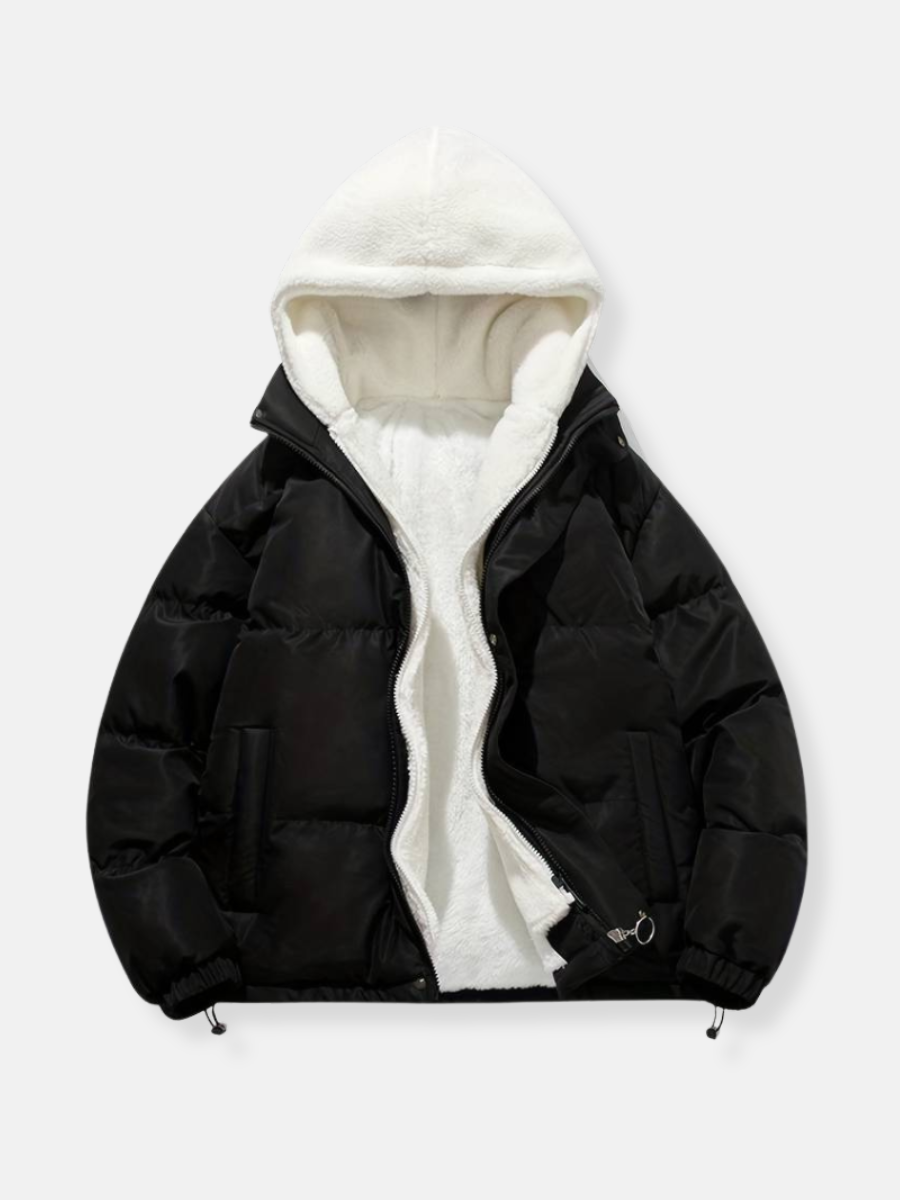 Warme Winterjacke mit Reißverschluss Rosa – Clara