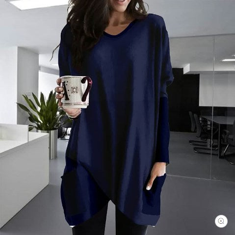 Schwarzes Langarmshirt mit Tasche - Alex
