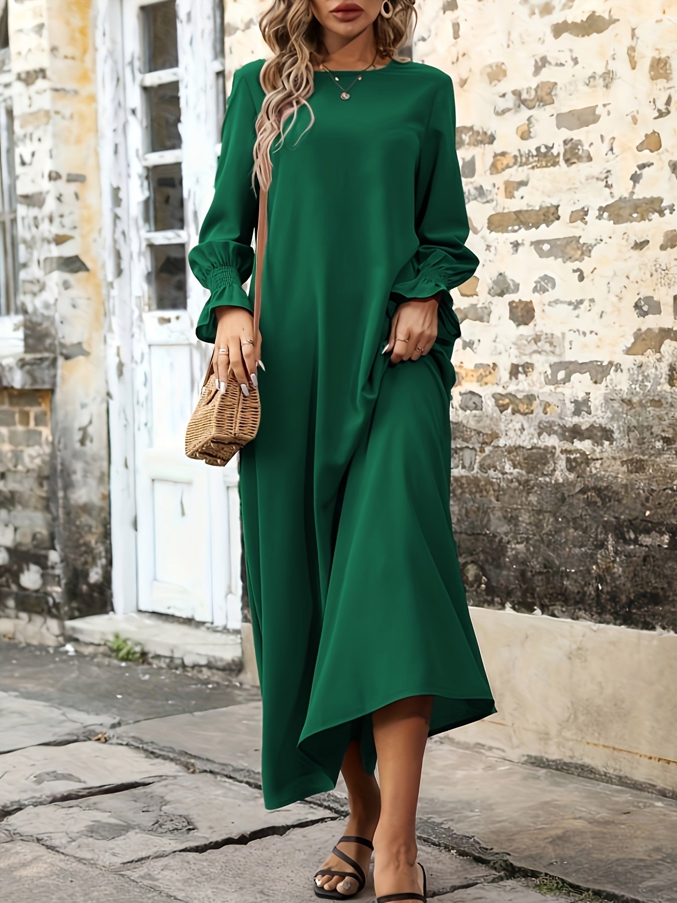 Helllila Weitgeschnittenes Kleid mit Langen Ärmeln - Amélie