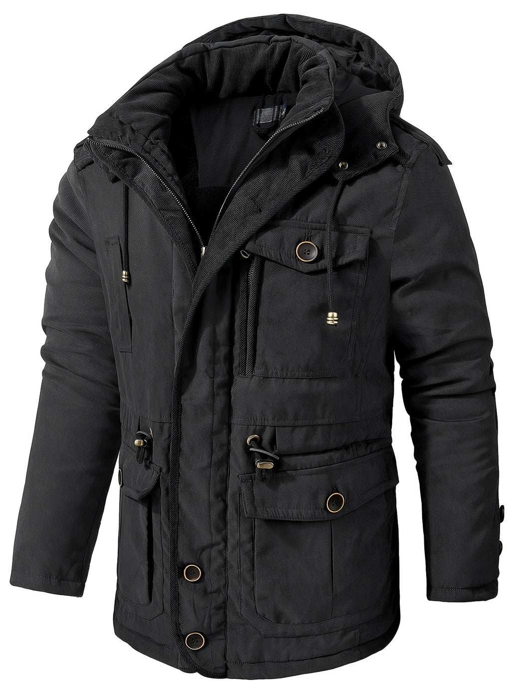 Schwarze Cargo-Winterjacke – Paul