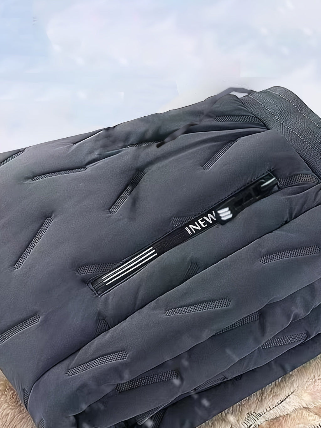 Schwarze Thermo-Fleece-Hose mit Kordelzug - Erik