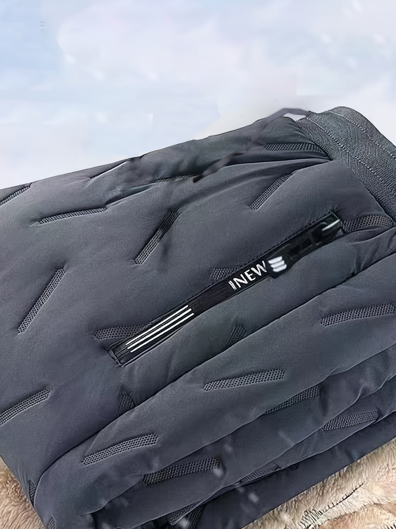 Schwarze Thermo-Fleece-Hose mit Kordelzug - Erik