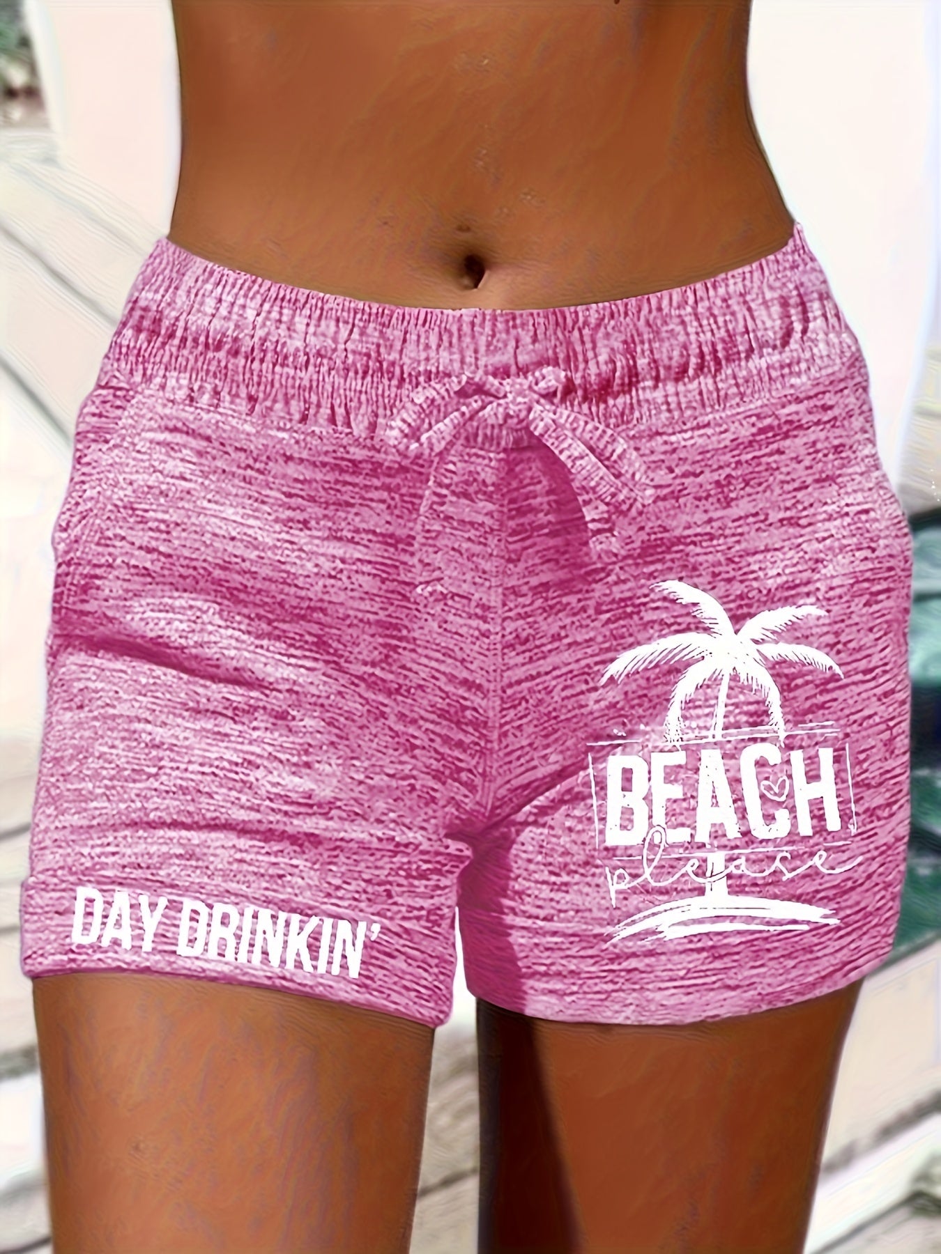 Schwarz-Graue Palmen-Print Shorts - Zoe