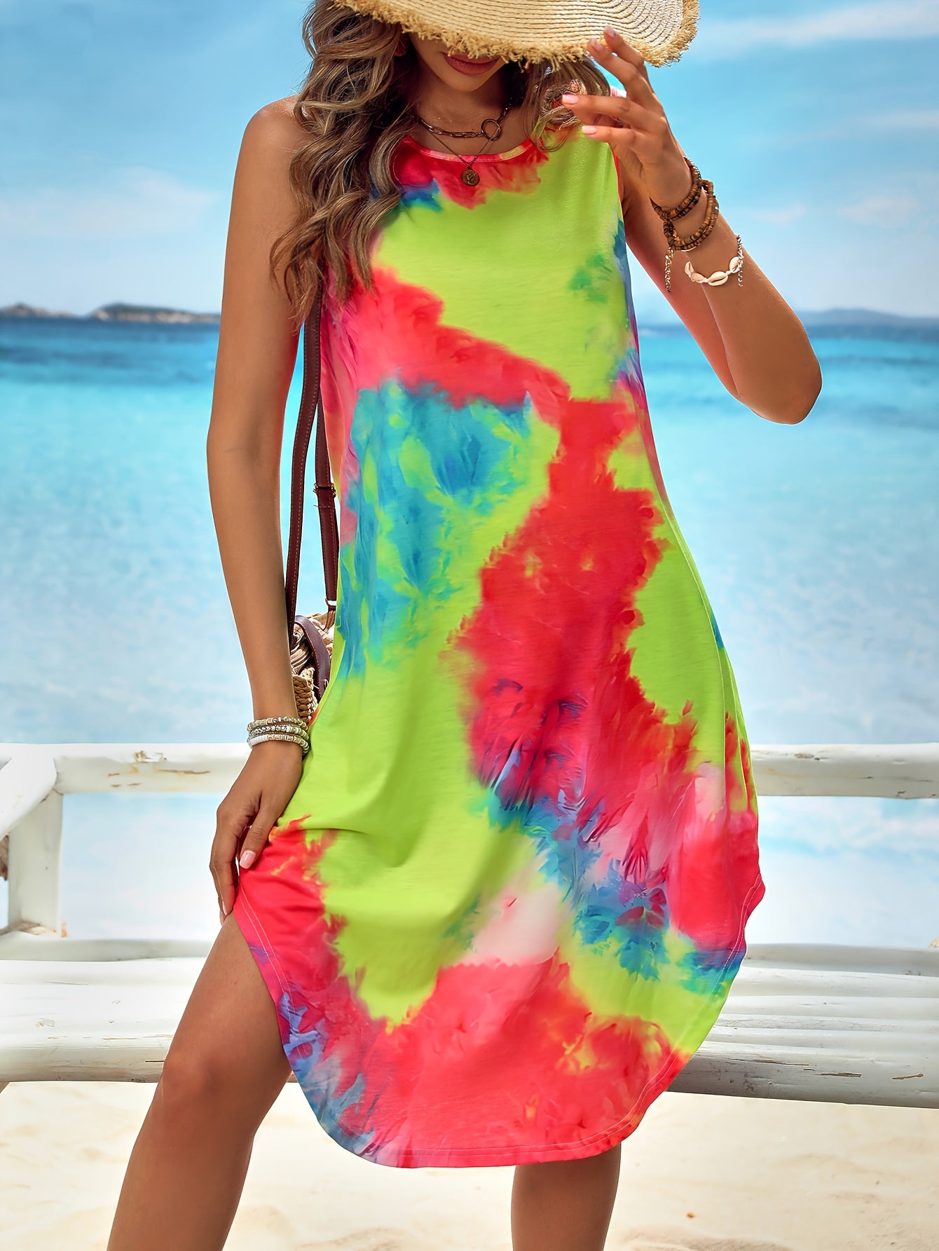 Buntes Tie-Dye Tankkleid - Nala