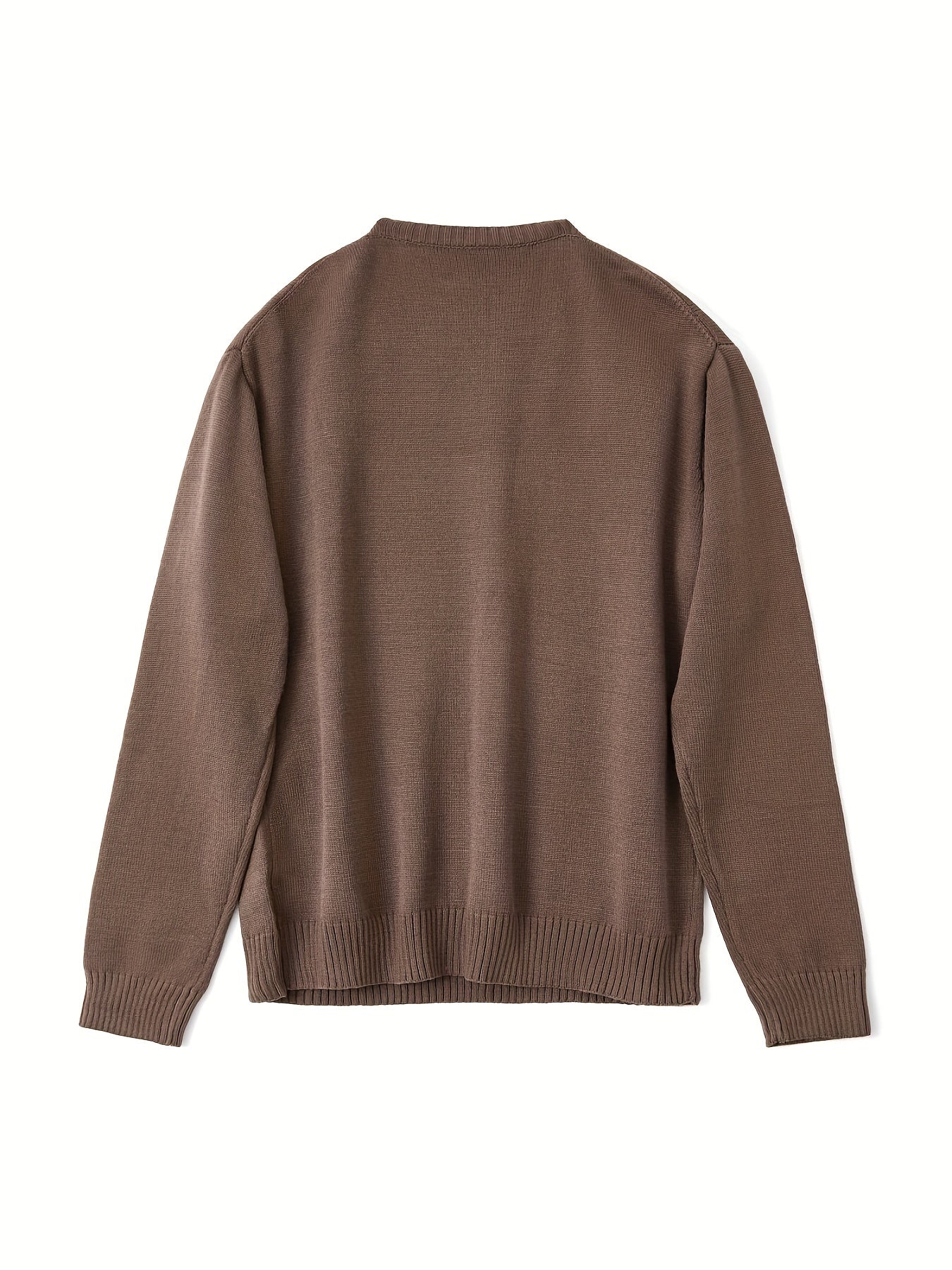 Dunkelbrauner Gestreifter Pullover mit Rundhalsausschnitt - Tess