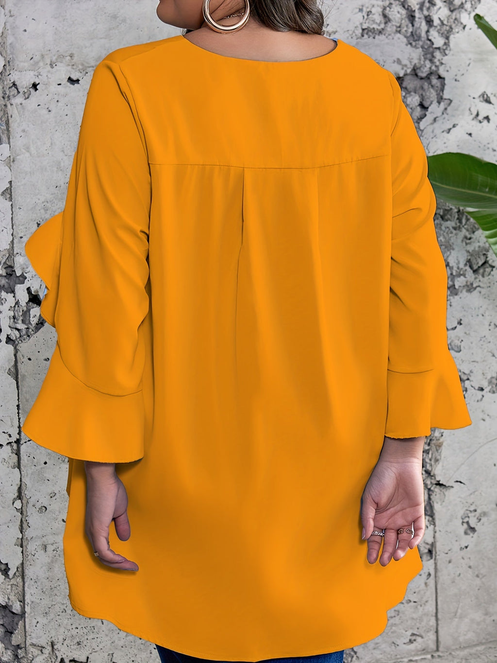 Hellblaue Rüschenbluse - Sophie