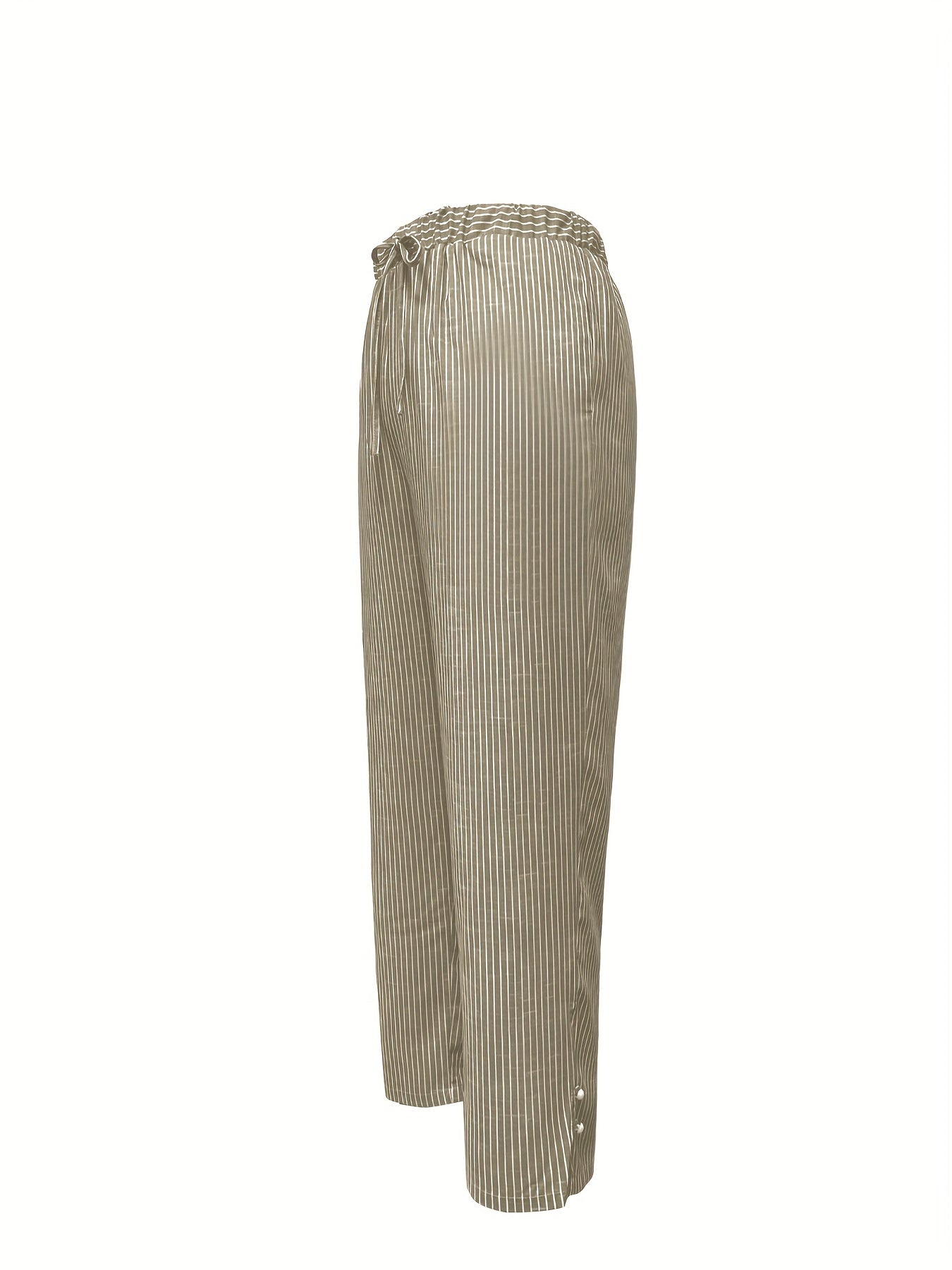 Blau-Graue Plus Size Gestreifte Hose - Clara