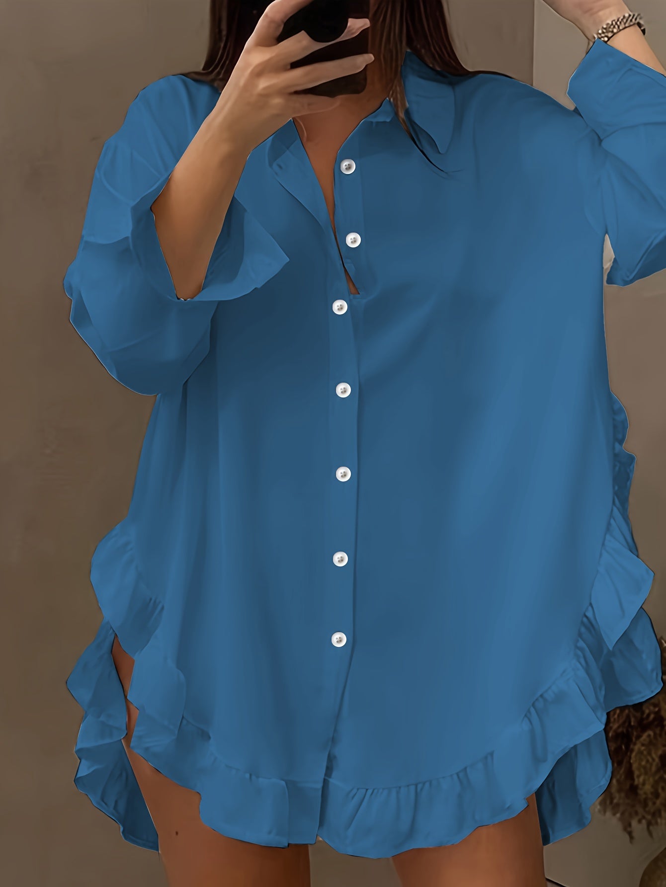 Weiße Rüschenbluse - Clara