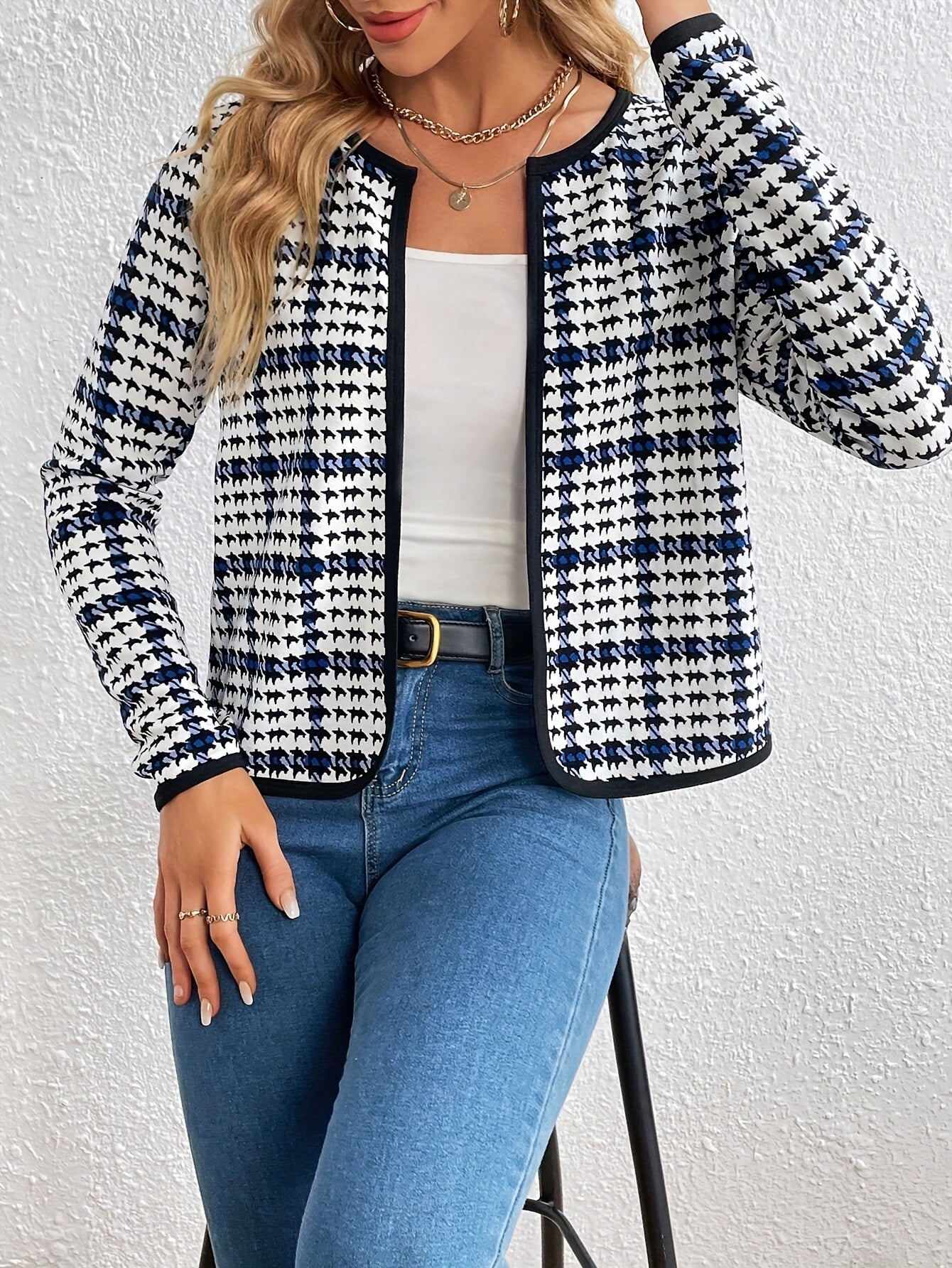 Weiße Karierte Blazer - Sophie