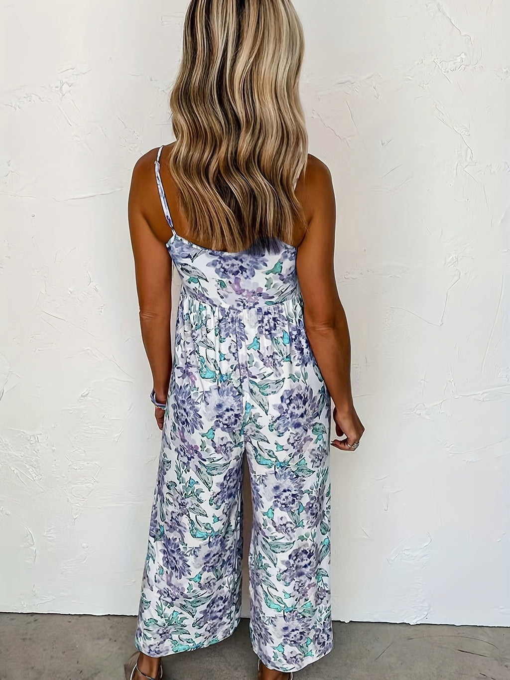 Rosa Floraler Cami-Jumpsuit - Elisa