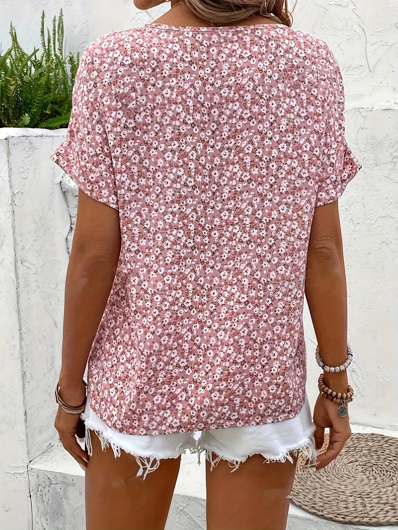 Rosa Blumenbluse - Anna