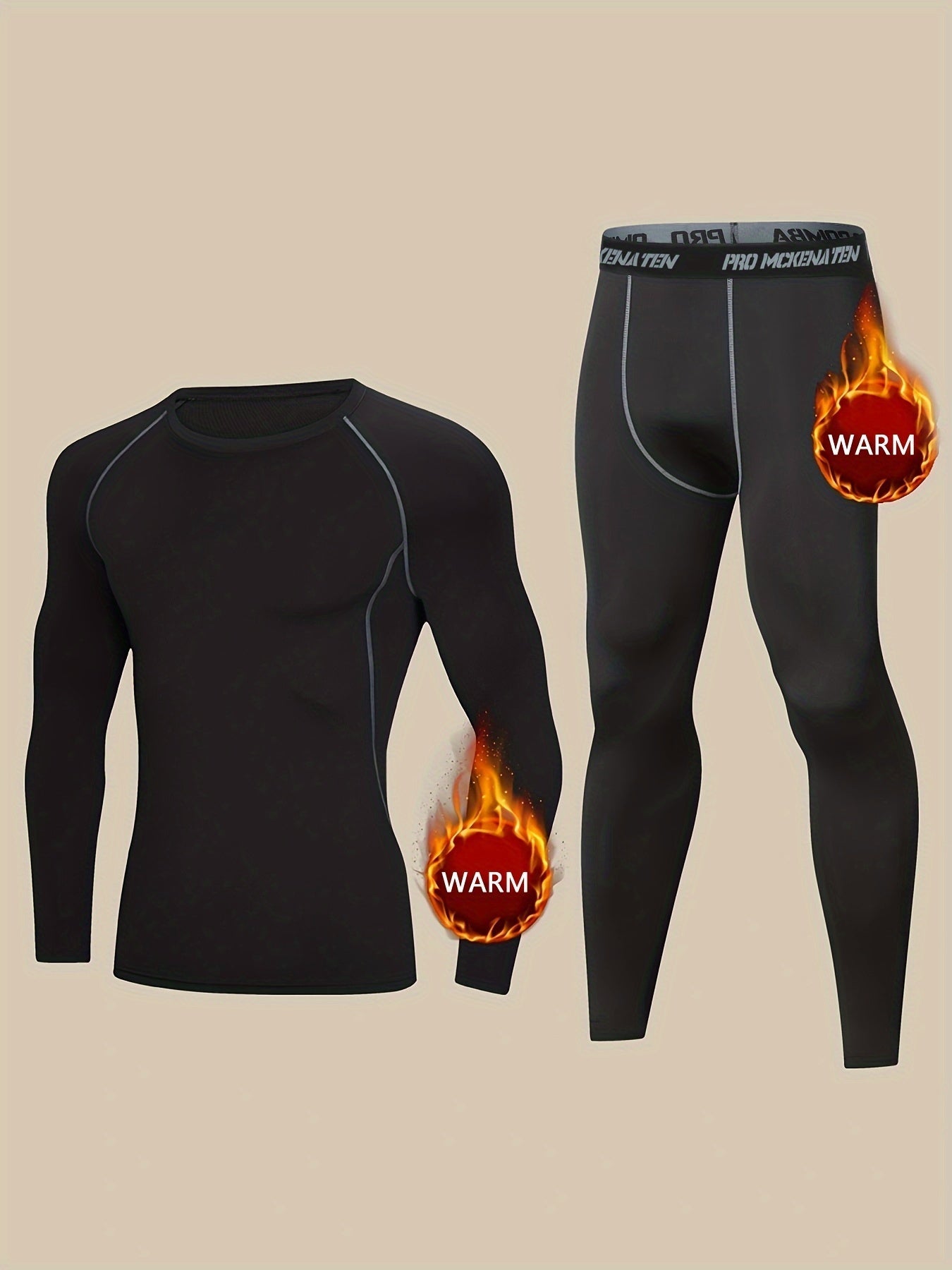 Schwarzes Ultra-Warmes Thermo-Unterwäsche-Set - Lars