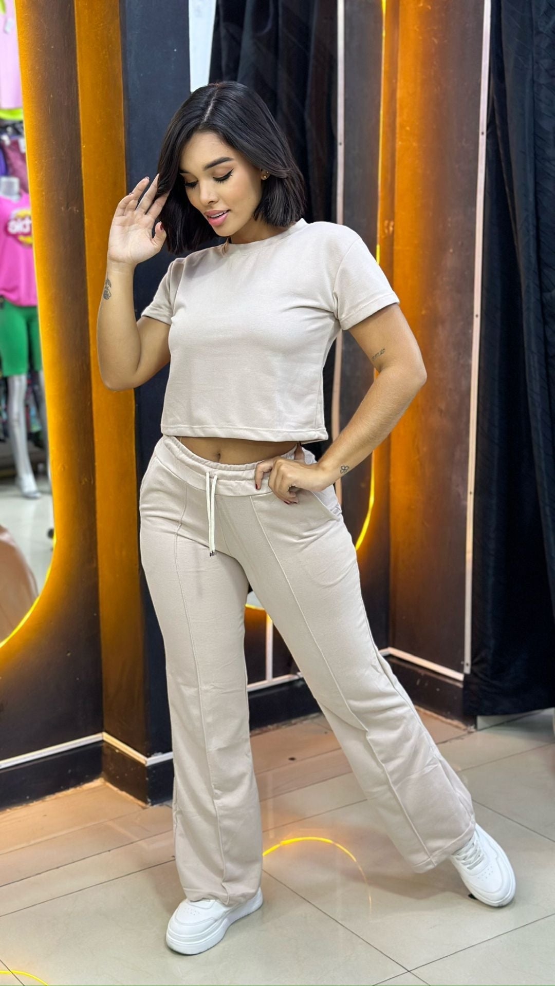 Schwarzes Set aus Top und Hose - Jana