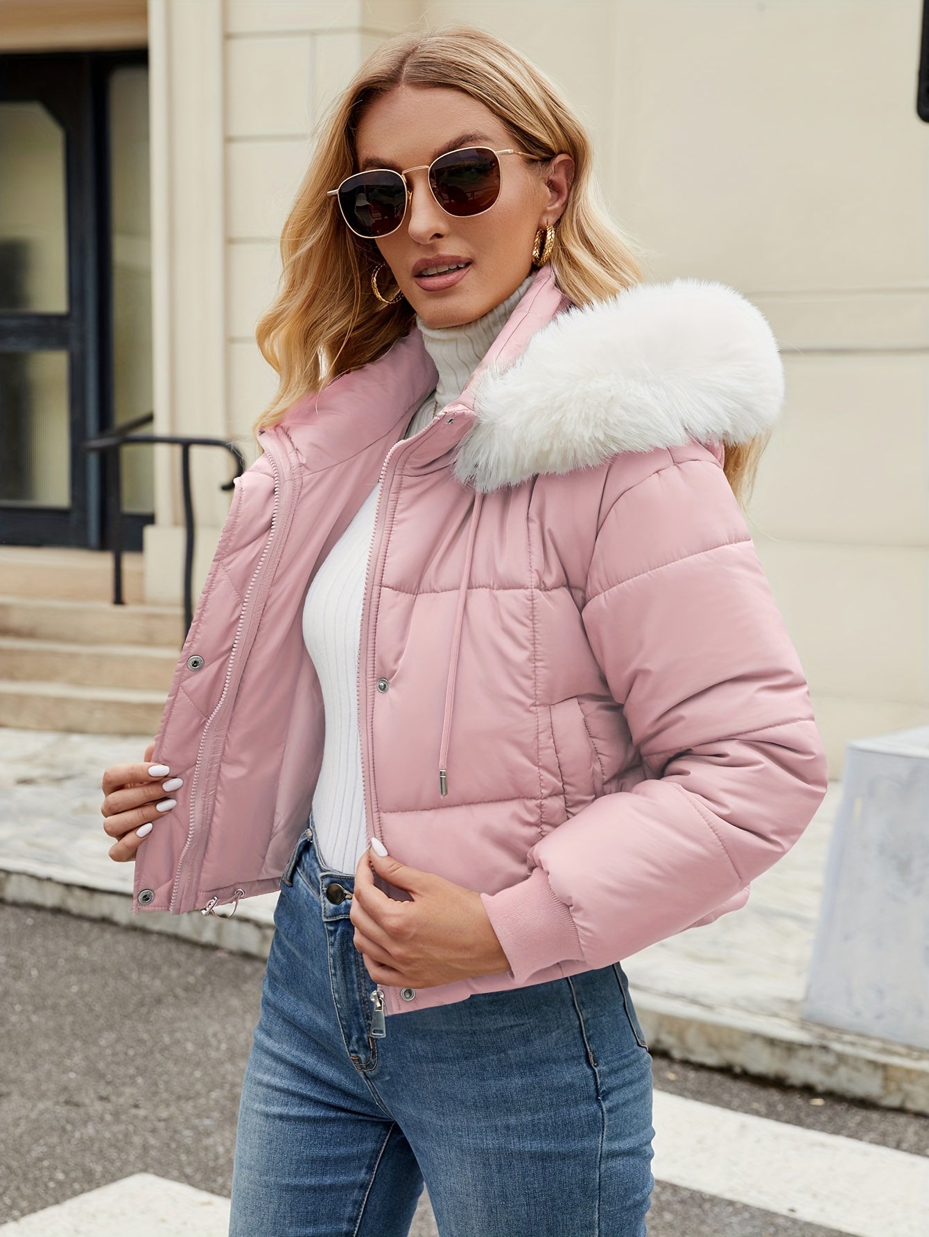 Schwarze Kurzpufferjacke - Eva