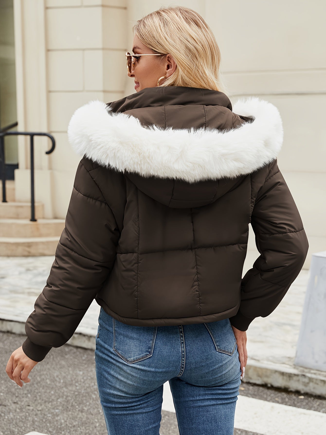 Schwarze Kurzpufferjacke - Eva