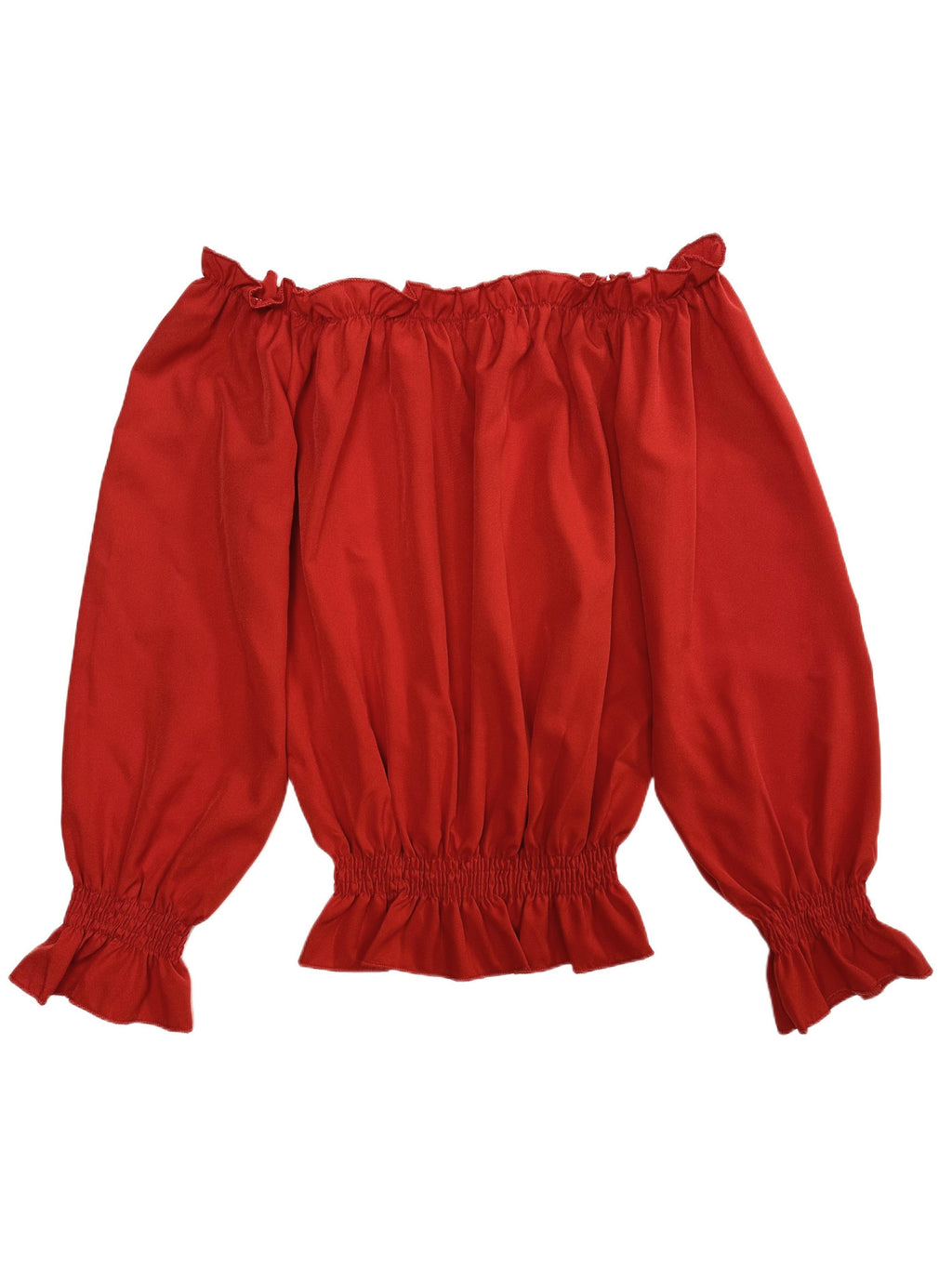 Weiße Rüschenbluse mit langen Ärmeln - Clara