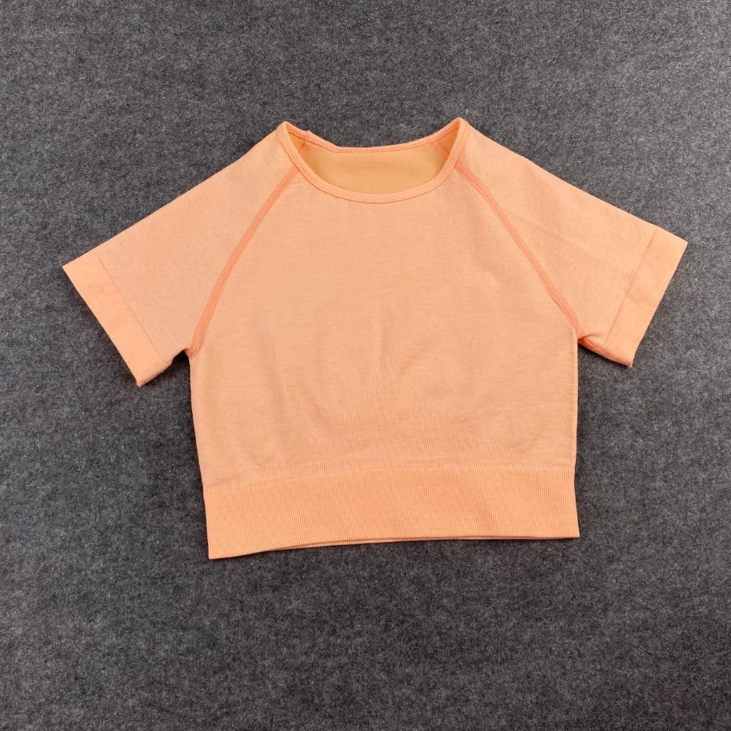 Ava - Orangefarbenes Nahtloses Yoga-Set