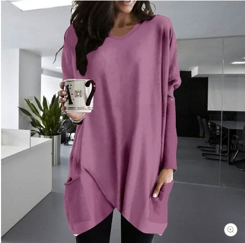 Schwarzes Langarmshirt mit Tasche - Alex