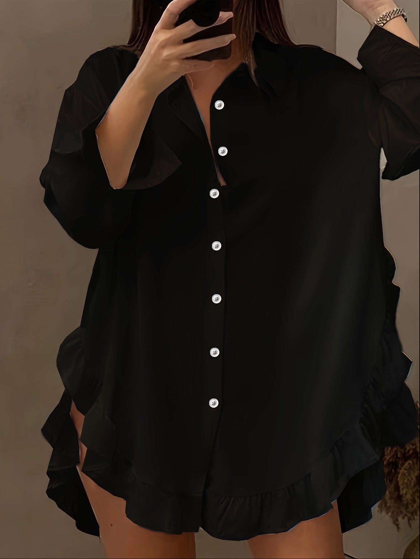 Weiße Rüschenbluse - Clara