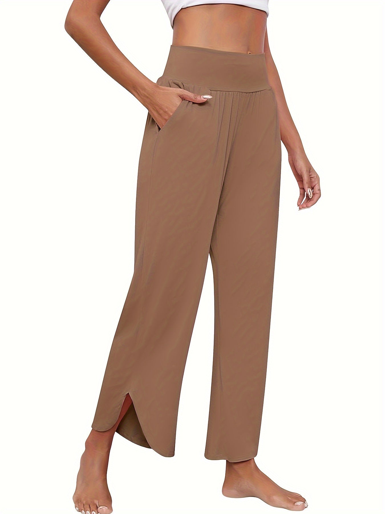 Schwarze Plus Size Rüschentaschen-Hose - Julia