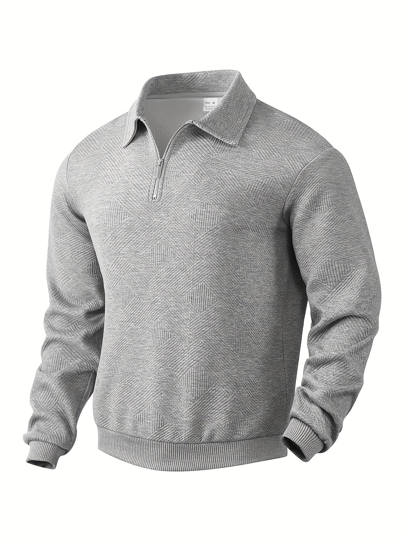 Vintage Herren-Zip-Pullover mit Muster Khaki – Jonas