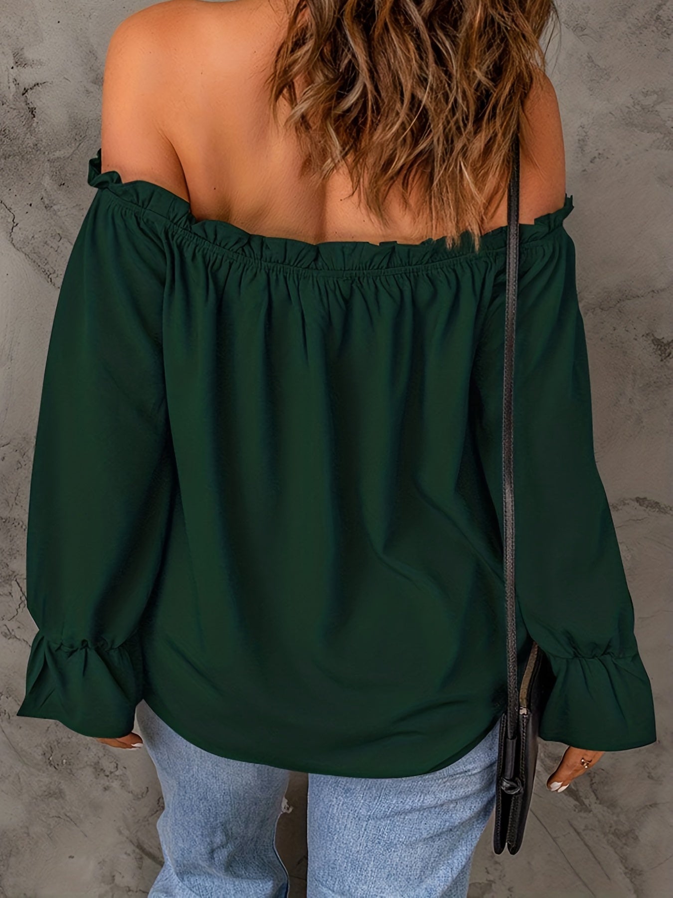 Apricotfarbene Schulterfreie Bluse - Emilia
