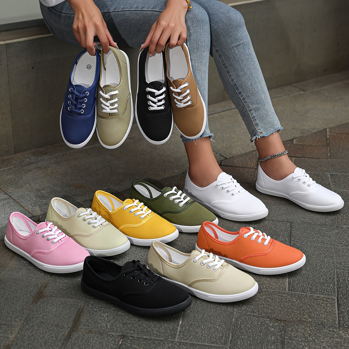 Sophie | Leichte Atmungsaktive Weiße Canvas-Sneaker für Damen