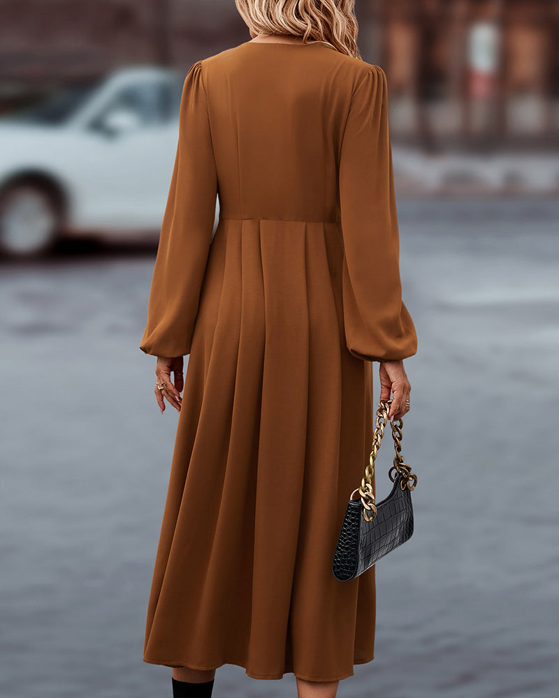 Nina - Elegantes Herbstkleid in Braun