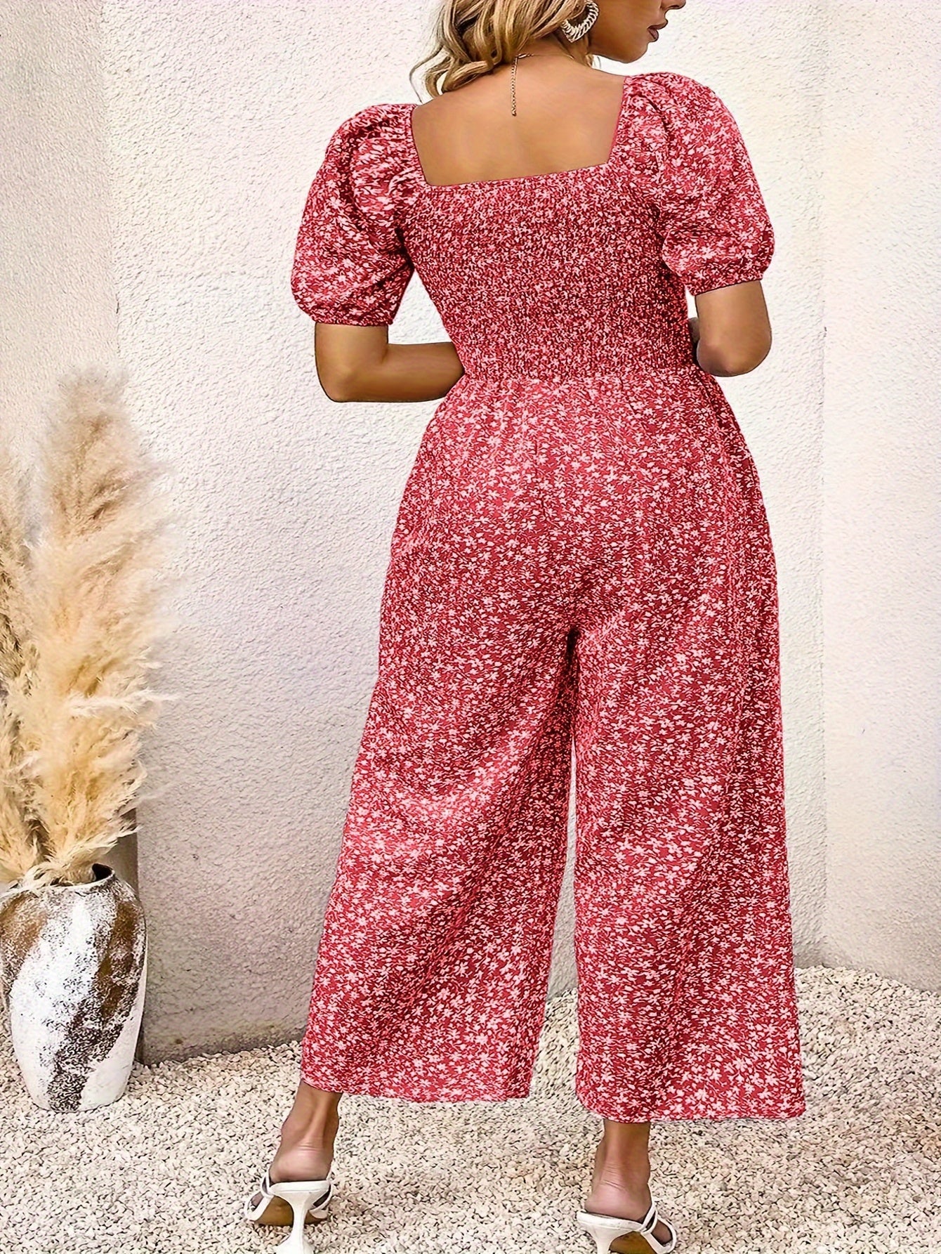 Blauer Floraler Jumpsuit - Sophia