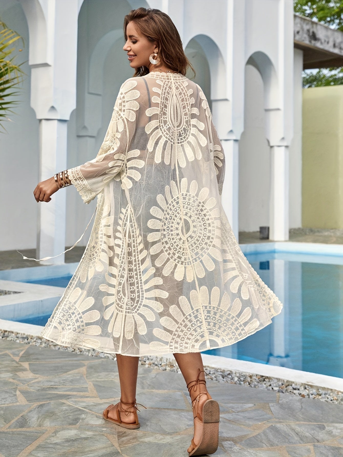 Beige Spitze Cardigan - Mila