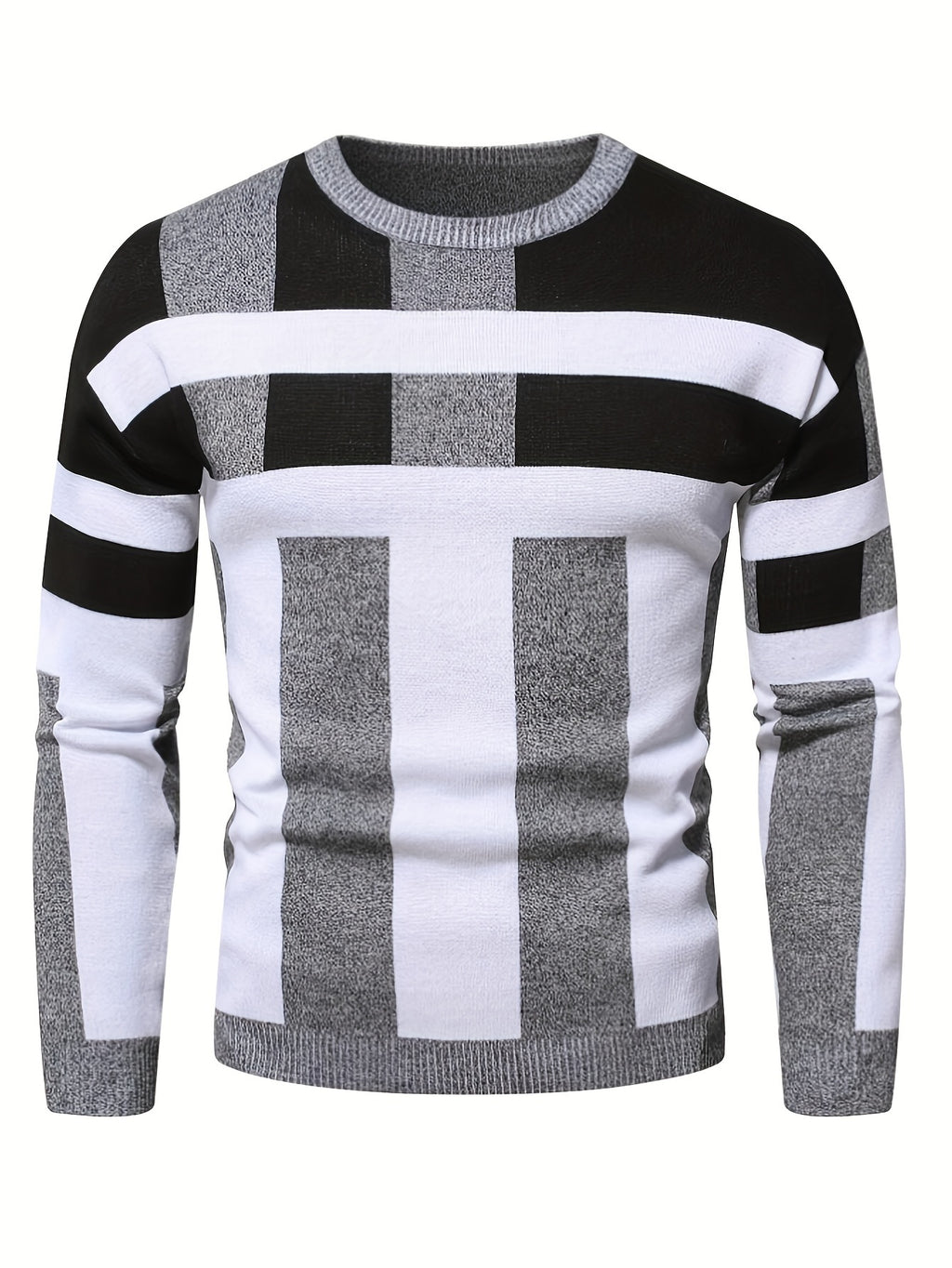 Schwarz-Grauer Color-Block Pullover – Max