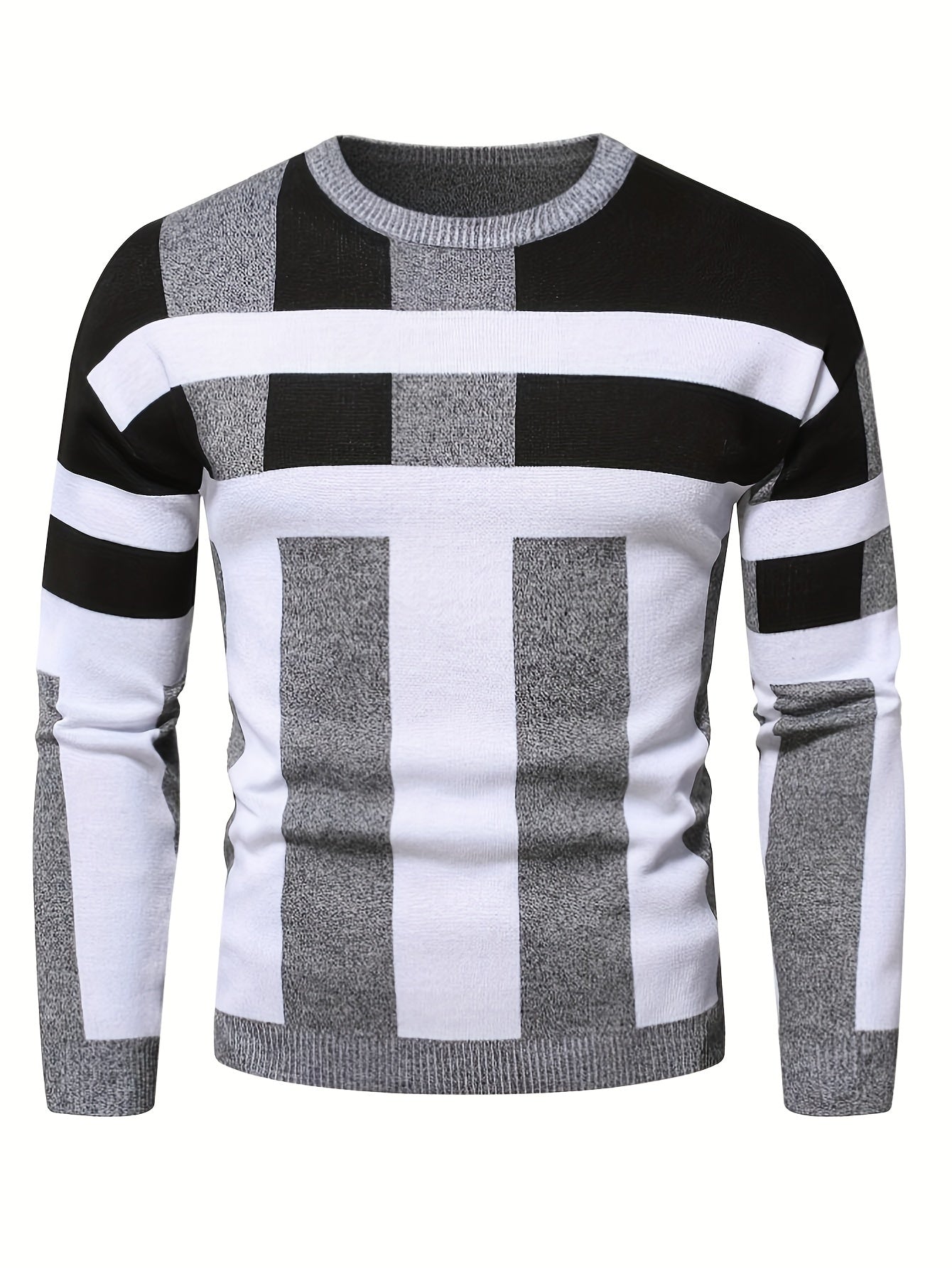 Schwarz-Grauer Color-Block Pullover – Max