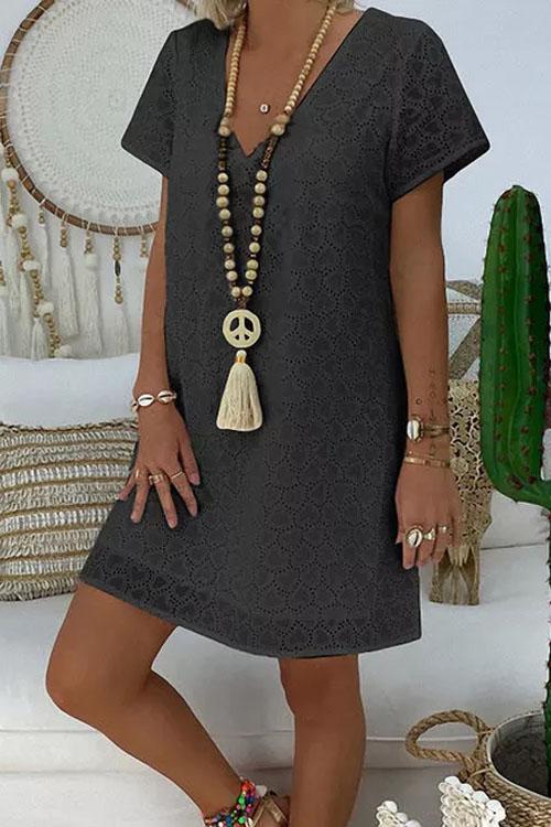 Weißes Spitzenkleid in A-Linie - Emma